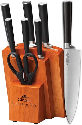 Ginsu Gourmet Chikara Series Japanese Steel 8 Piece Knife Block